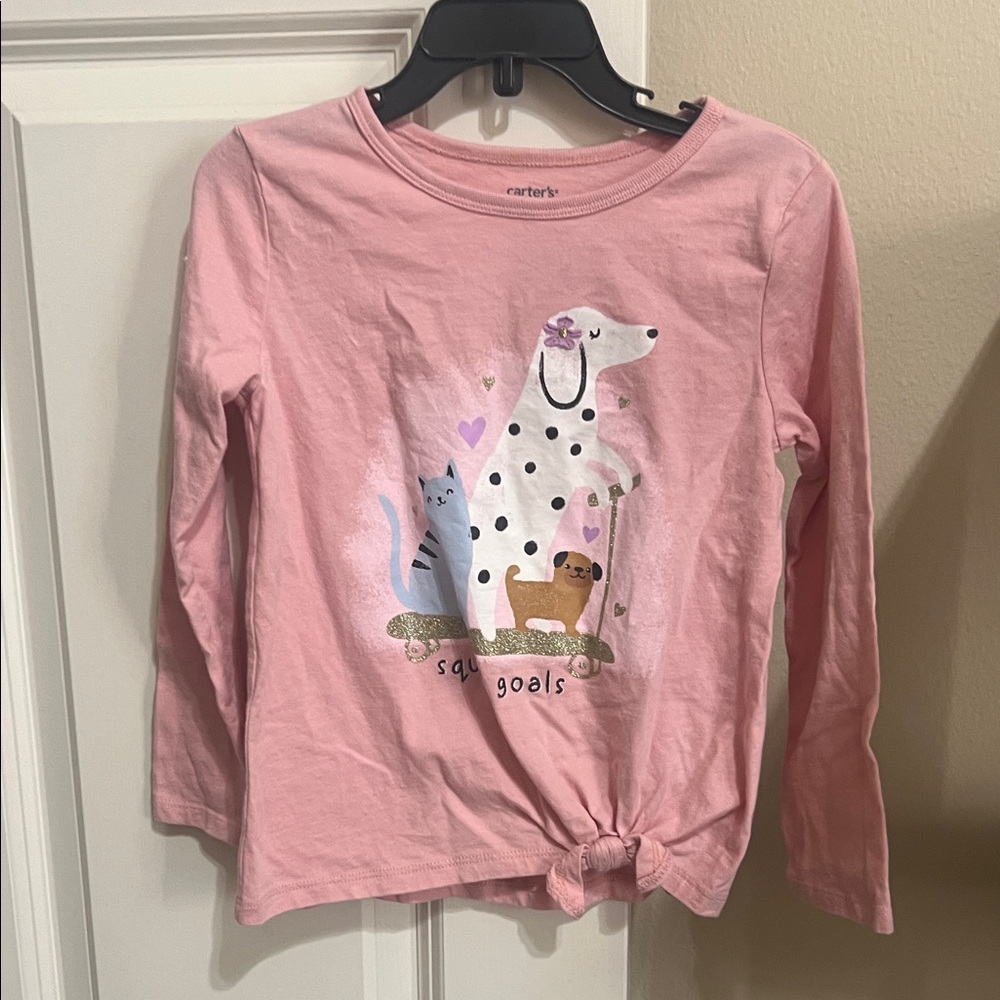 Carter's Pink Long Sleeve Tee with Animal Design